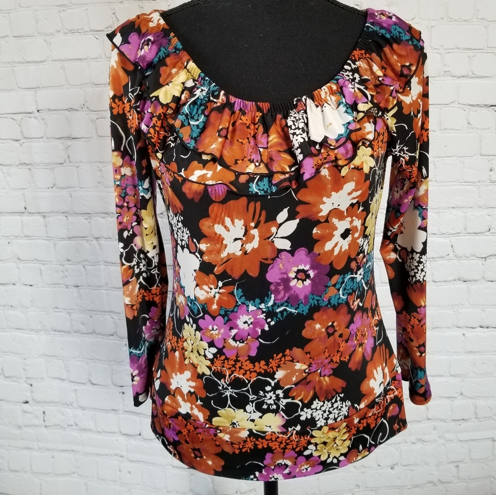 Essentials Milano S floral long sleeve top